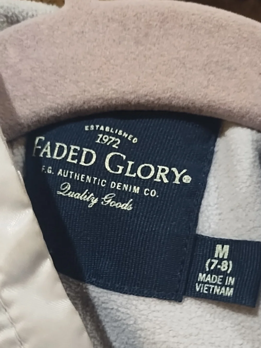Faded Glory Silver Quilted Kids Puffer Jacket with Hood
